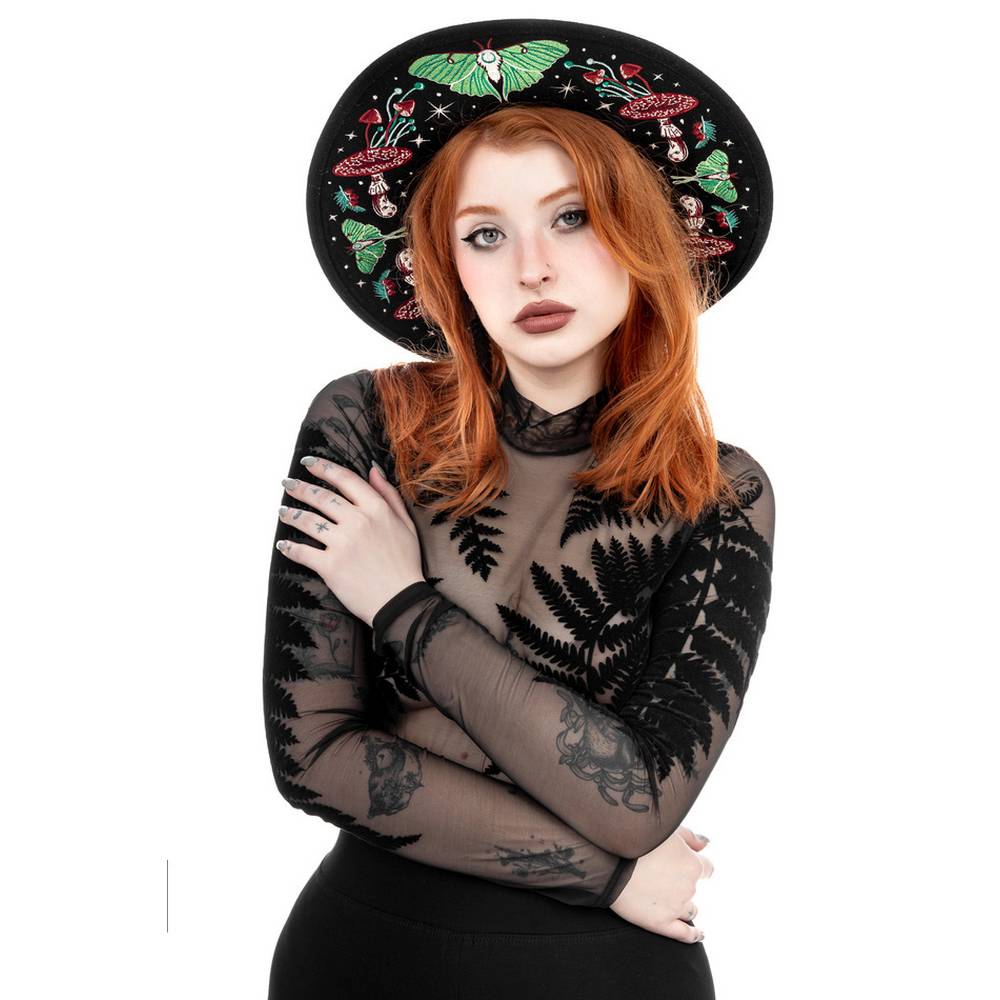 Restyle - Autumnal Equinox Fedora hoed - Wijde rand - Zwart